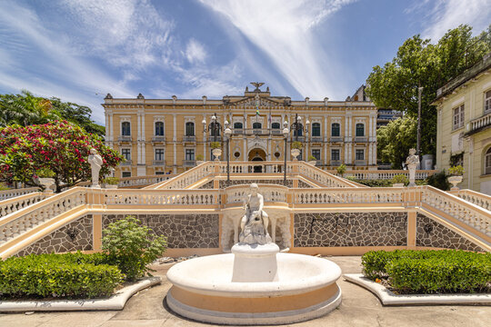 fachada externa do Pal&aacute;cio Anchieta, na cidade de Vit&oacute;ria, Estado do Espirito Santo, Brasil