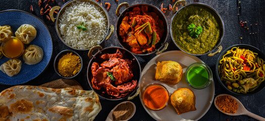 Composition with indian dishes.