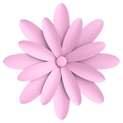 3D paper flower. Pastel flower. 3D illustration.