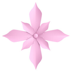 3D paper flower. Pastel flower. 3D illustration.