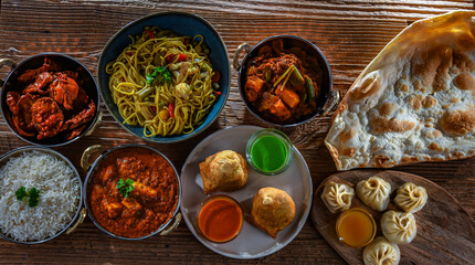 Composition with indian dishes.