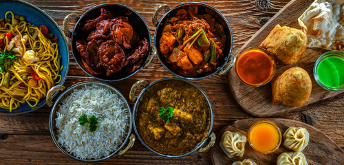 Composition with indian dishes.