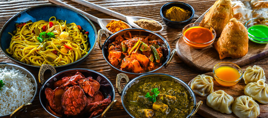 Composition with indian dishes.