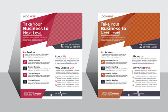 Business Flyer Design Layout Vector Graphic, Company Promotion marketing leflet Template, Abstract advertisement booklet or Flyer Design two clour, Exclusive Flyer Design sale