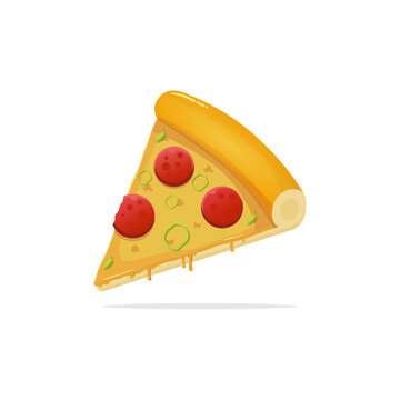 A Slice of Pizza Flat and Gradient Illustration Semi-Realistic Vector
