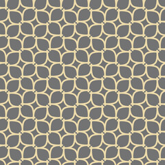 Seamless ornament in arabian style. Geometric abstract gray and yellow background. Grill with pattern for wallpapers and backgrounds