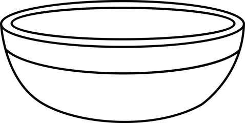 Large Kitchen Plate for Coloring. Vector Illustration of Kitchen Utensils.