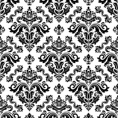 Classic seamless pattern. Damask orient ornament. Classic vintage black and white background. Orient pattern for fabric, wallpapers and packaging