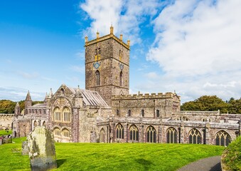 Fototapeta na wymiar St Davids Cathedral, St Davids, Haverfordwest, Pembrokeshire, Wales, England