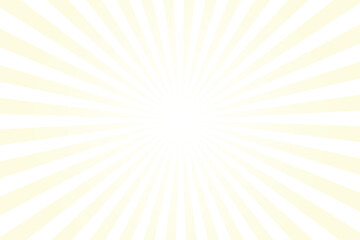 Sunlight horizontal background. Light yellow color burst background. Sun beam ray sunburst pattern background. Retro bright backdrop. Vector illustration.