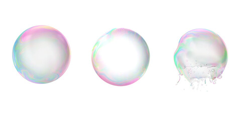 soap bubbles on transparent background