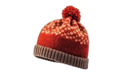 Stylish knitted hat cut out