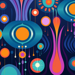 retro-inspired patterns and textures reminiscent of the 1960s and 1970s created with Generative Ai