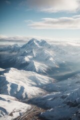 Beautiful mountains Alps background, High mountains covered with white snow and blue sky in winter.