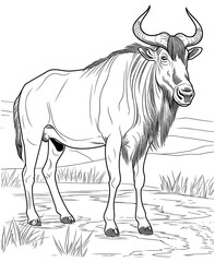 wildebeest coloring page