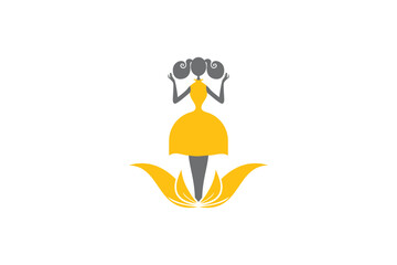 illustration of a bride yellow 