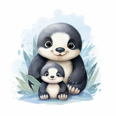 Obraz premium adorable and highly detailed illustrations of cute animals created with Generative Ai