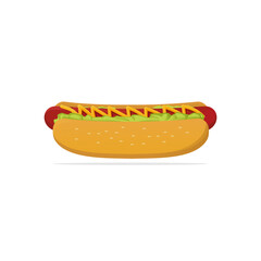 Hotdog Flat and Gradient Illustration Semi-Realistic Vector