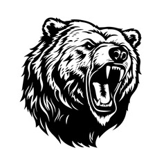 Roaring Grizzly Bear Vector Illustration