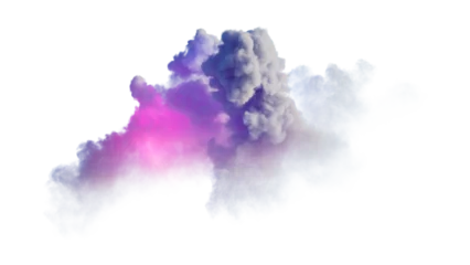 Fototapeten Farbiges Glas 3d render, neon magical cloud illuminated with colorful neon light. Fantasy sky design element.  © NeoLeo