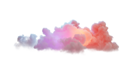 3d render, neon magical cloud illuminated with colorful neon light. Fantasy sky design element.
