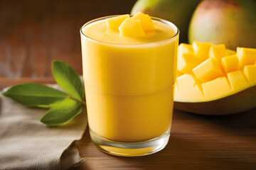 glass of mango smoothie