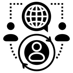 Communication glyph icon illustration vector graphic
