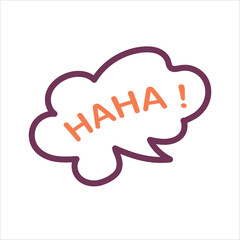  Haha laughing speech bubble sound effect icon. concept design stock illustration