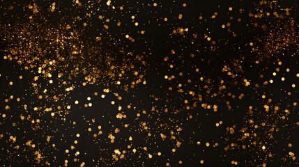 Seamless golden glitter pattern over black canvas