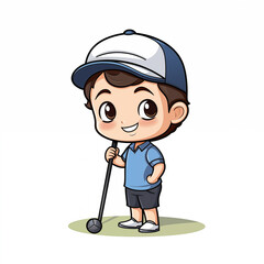 illustration of boy playing golf