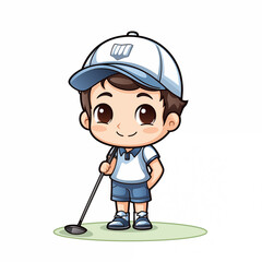 illustration of boy playing golf