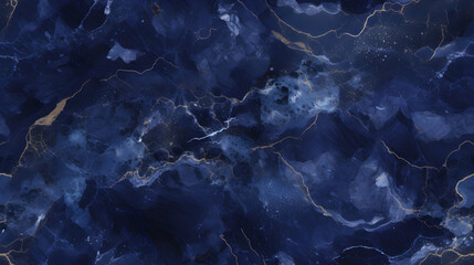 Seamless midnight blue marble with sparkling mica - obrazy, fototapety, plakaty
