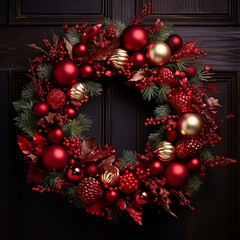 holiday decorations with intricate ornaments, wreaths, and holiday-themed elements created with Generative Ai