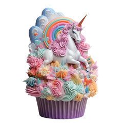 Naklejka premium unicorn iced cupcake