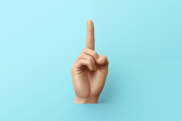 hand showing fingers symbol. Icon human hand in cartoon style, thumb up, Excellent, good sign. Realistic 3d design.