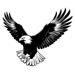 Majestic Flying Bald Eagle Vector Illustration