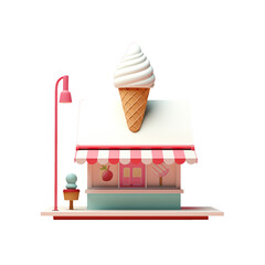 ice cream shop store pop art isolated
