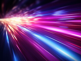 Fototapeta na wymiar Realistic neon speed motion background. Generative Ai