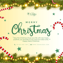 Christmas card with Santa Claus greeting design, Christmas post design.