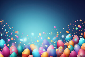 Colorful Easter eggs frame with copy space