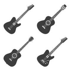 Fototapeta premium Guitar set. Flat illustration. White background.