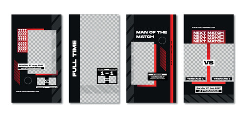 Sport story post  simple template , Football Match day , Full time , Next match Best player