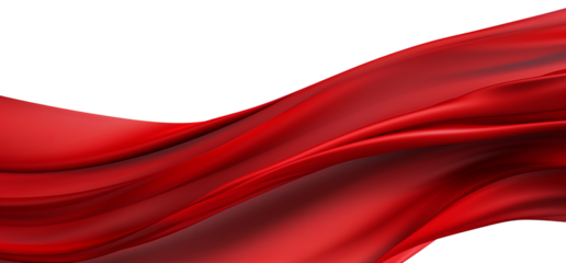 Flowing red cloth isolated on transparent background PNG