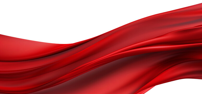 Flowing red cloth isolated on transparent background PNG