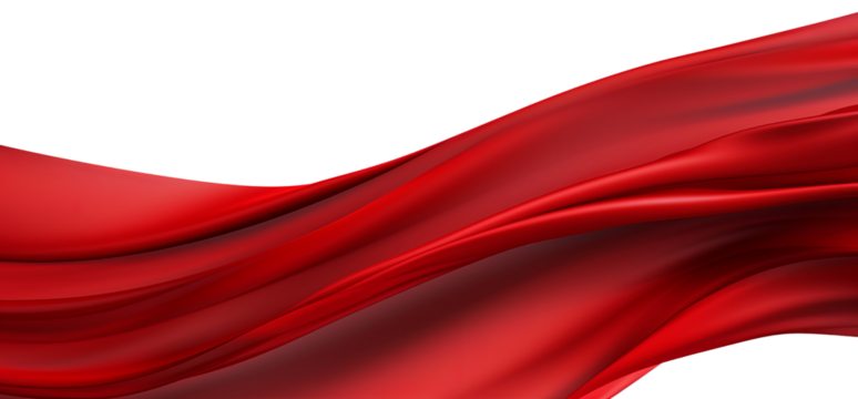 Flowing red cloth isolated on transparent background PNG