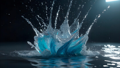 Water splash on isolated background