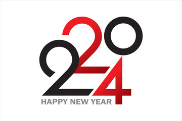 2024 Happy New Year Number Design Template