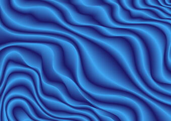 Abstract background of three-dimensional gradient blue lines. Blue wave background template for creative design