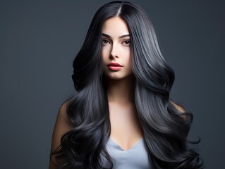 Fototapeta premium beautifull young girl with beautifully styled hair with ombré coloring