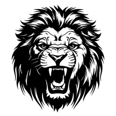  Ferocious Angry Lion Head Vector Illustration